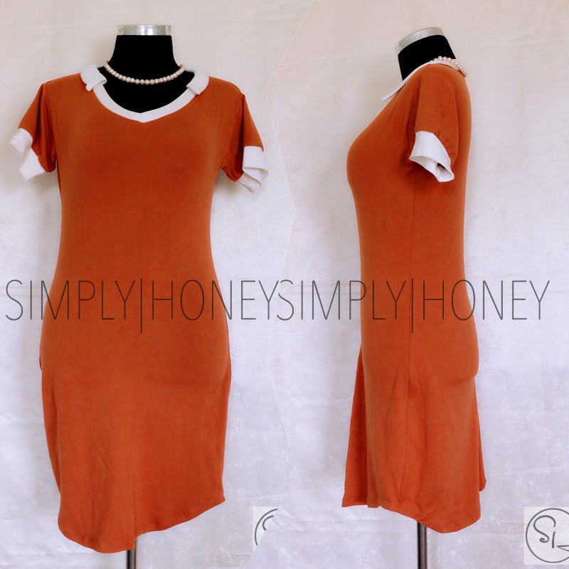 orange spandex dress