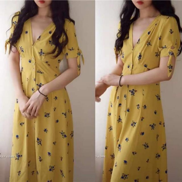mustard casual dress
