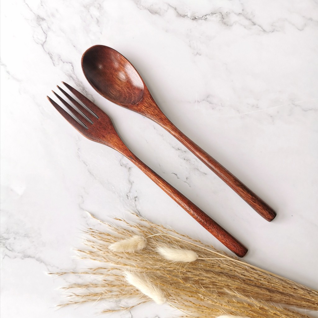 Wooden Spoon and Fork Pair (Kamagong wood) Shopee Philippines