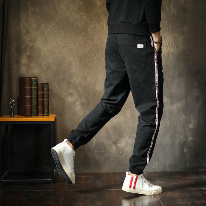 plus size side stripe trousers