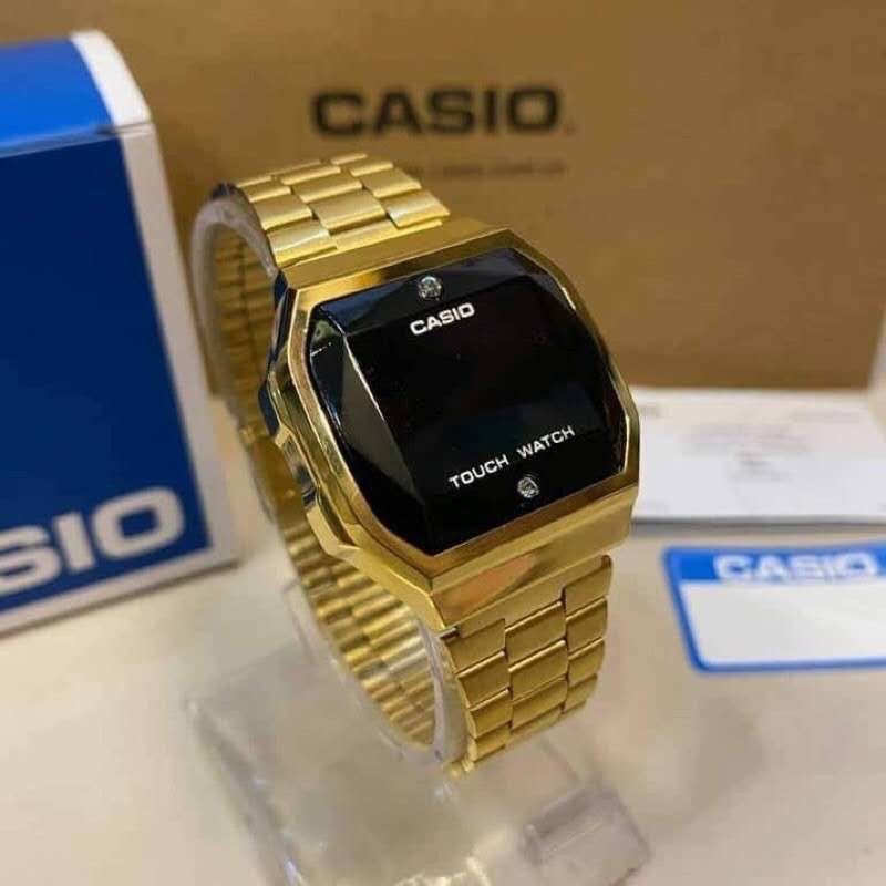 rose gold casio touch watch