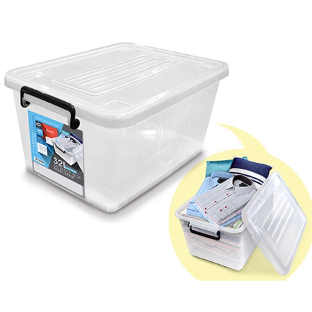 Izumi Storage Box with wheels for Toys, Clothes, Books, Shoes & Bags 32L Megabox Shopee