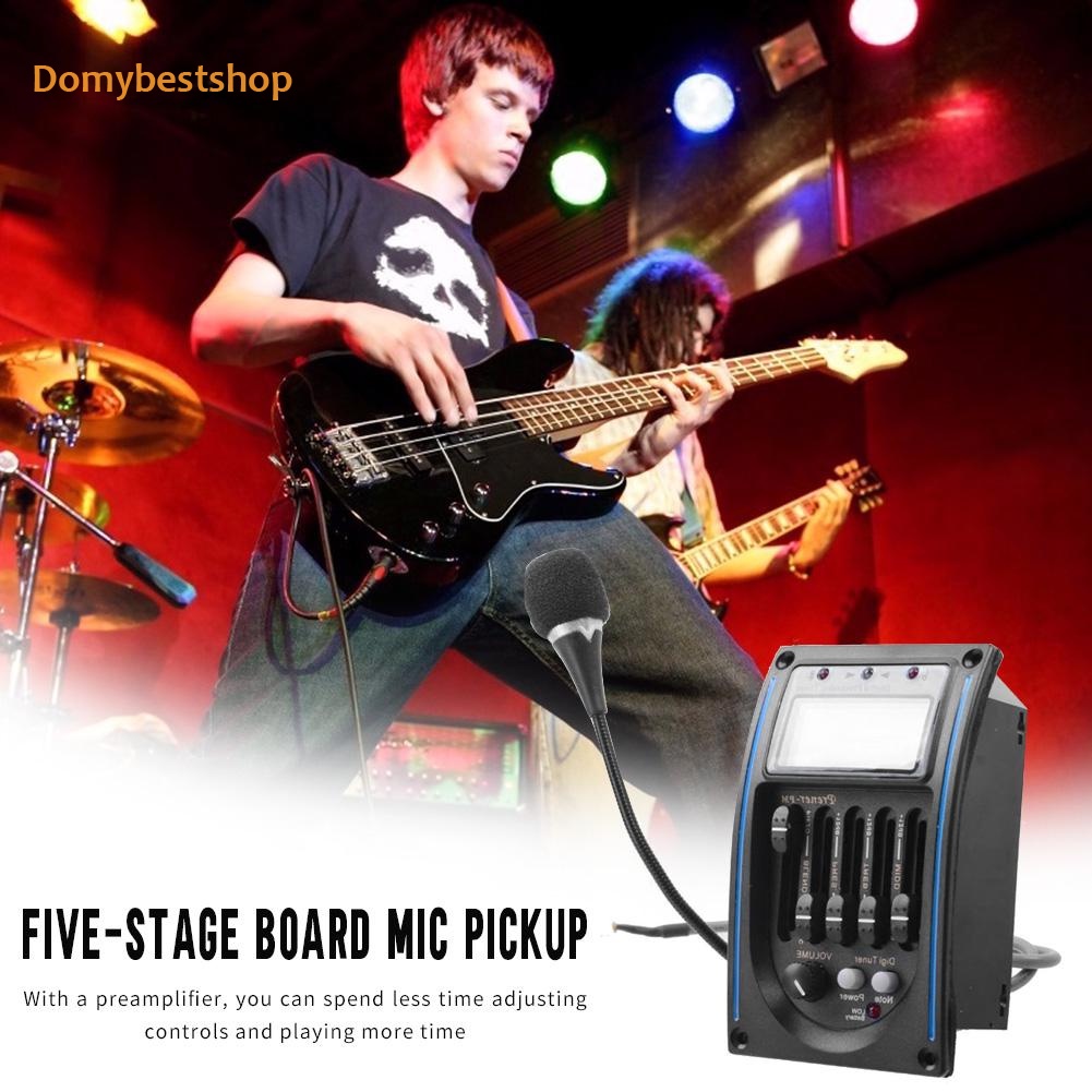 DB Sport LC5 5Band Acoustic Guitar Preamp EQ Tuner Piezo Pickup Equalizer with Mic Shopee