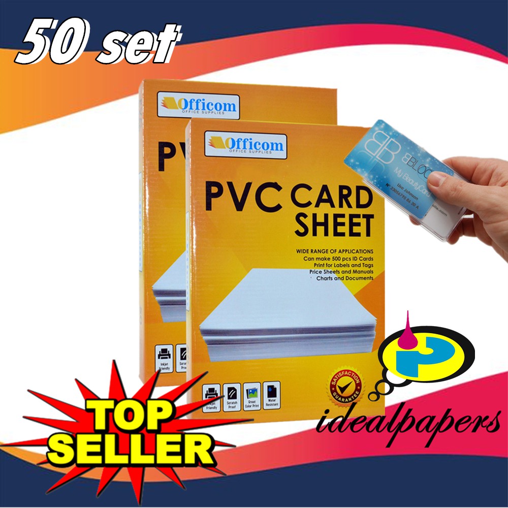 ID PVC Laminating Sheet (50 Set) for ID Maker officom pvc film | Shopee ...