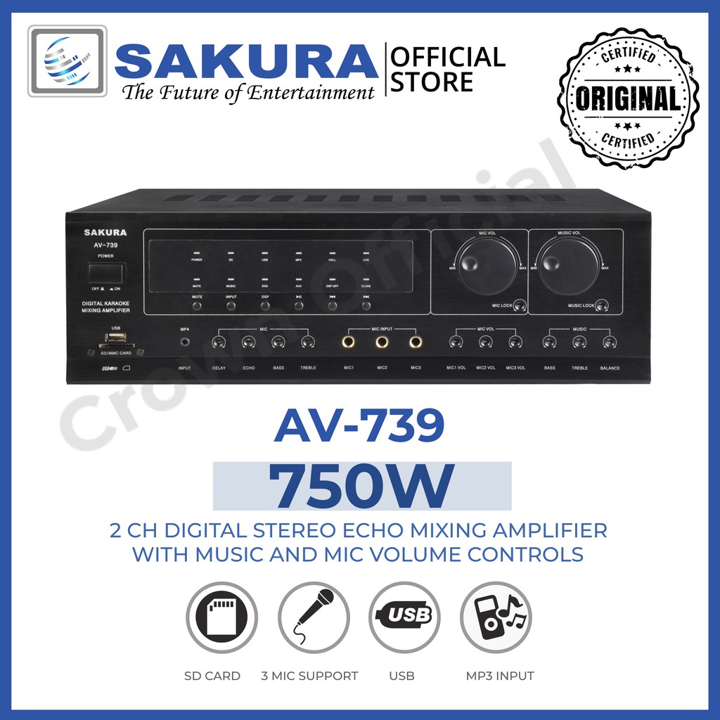 SAKURA AV-739 750 WATTS MIXING AMPLIFIER | Shopee Philippines