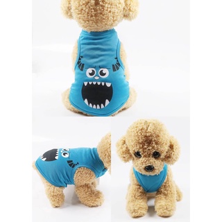 Trend【Flash Sale】Cartoon dog clothes thin section sports Vest dog clothes for shih tzu pet vest dami #3