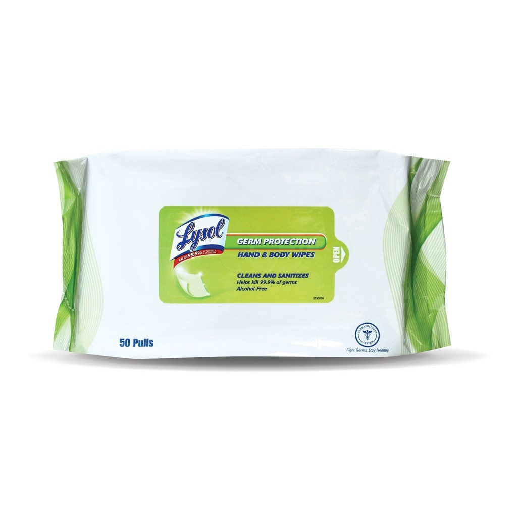 Lysol On-The-Go Antibacterial Hand & Body Wipes 50 Pulls | Shopee ...