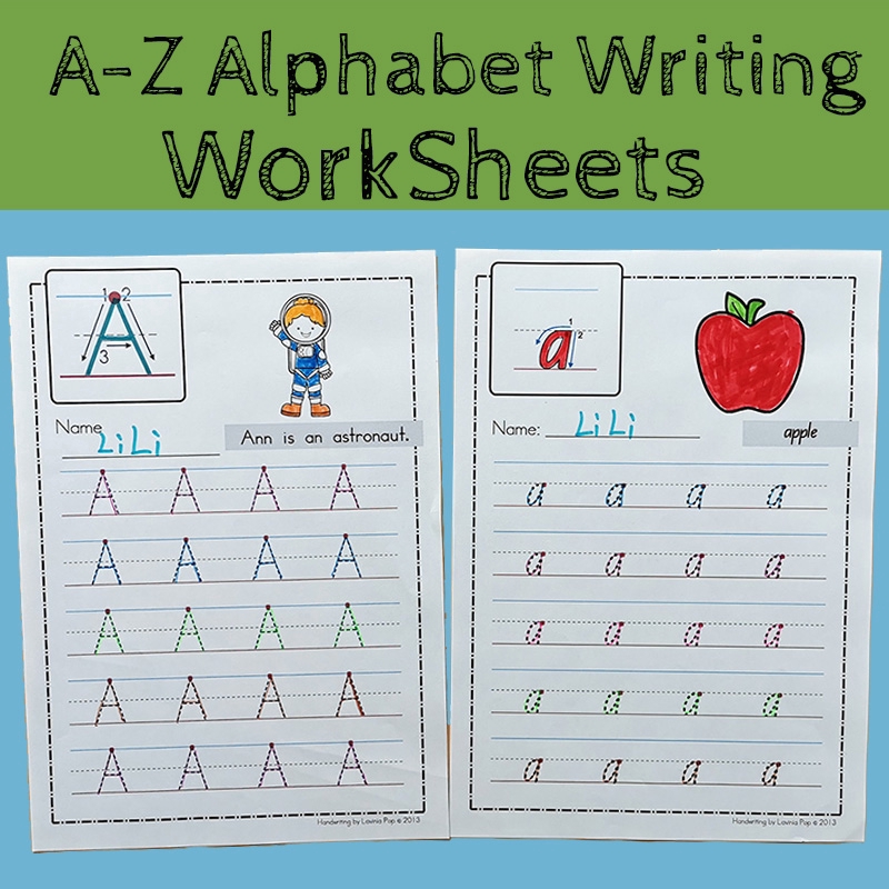 26 Letters A-Z Alphabet ABC Practice Paper Preschool English Homework ...