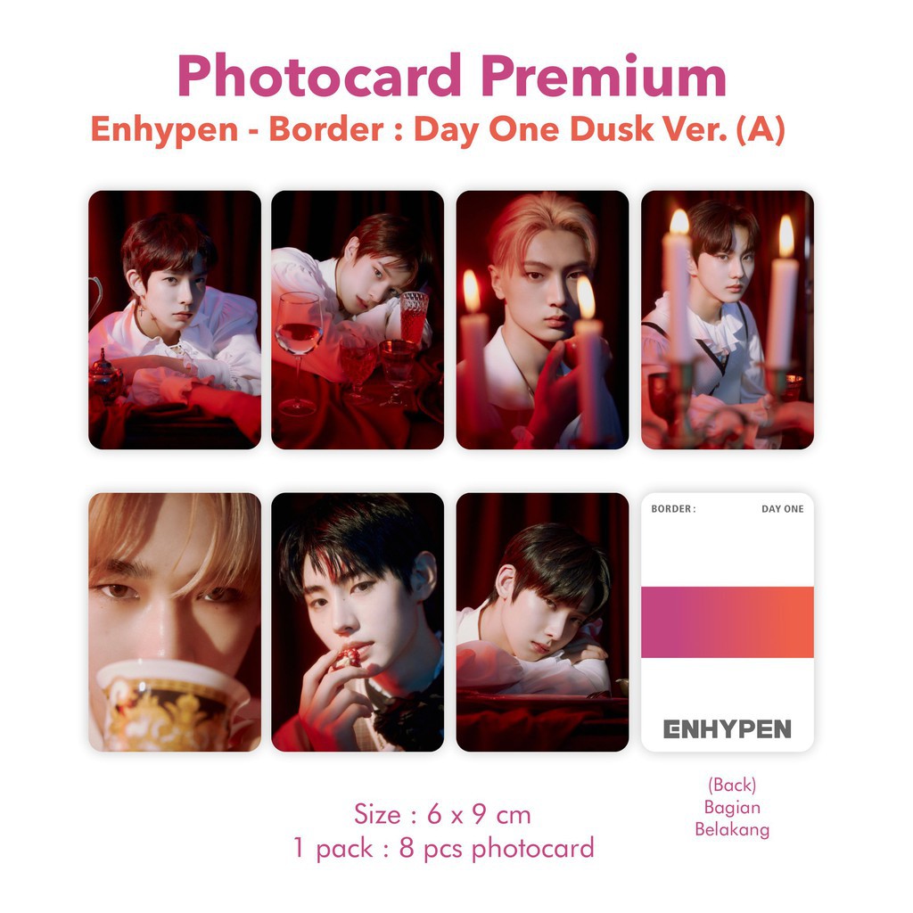 Photocard Premium Enhypen Border Day One Dusk Version Contents 7 Pcs Made By Order Shopee Philippines