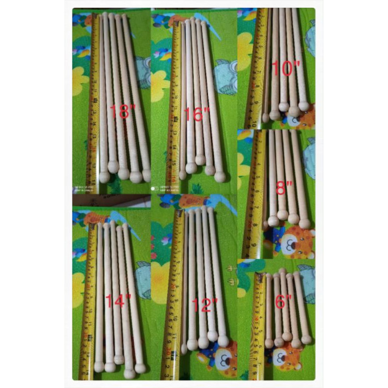 Packaged Wooden Scroll Rod ( Rounded Tip ) Shopee Philippines