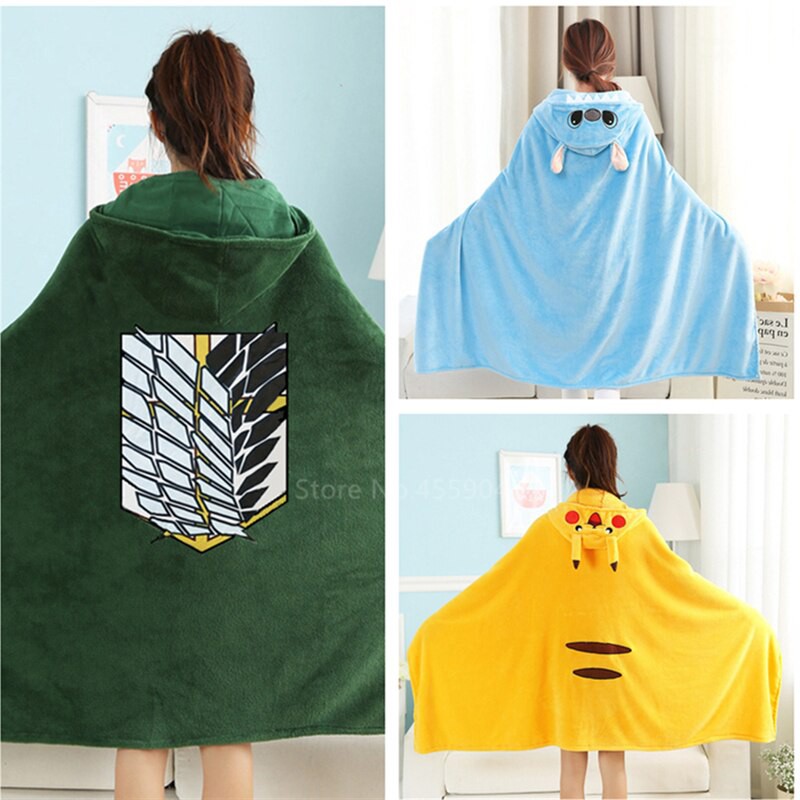 Anime Blanket Cloak Adult Attack On Titan Scout Hoodie Cloak Women Cute Animal Soft Sleep Clothing Men Halloween Cosplay Shopee Philippines