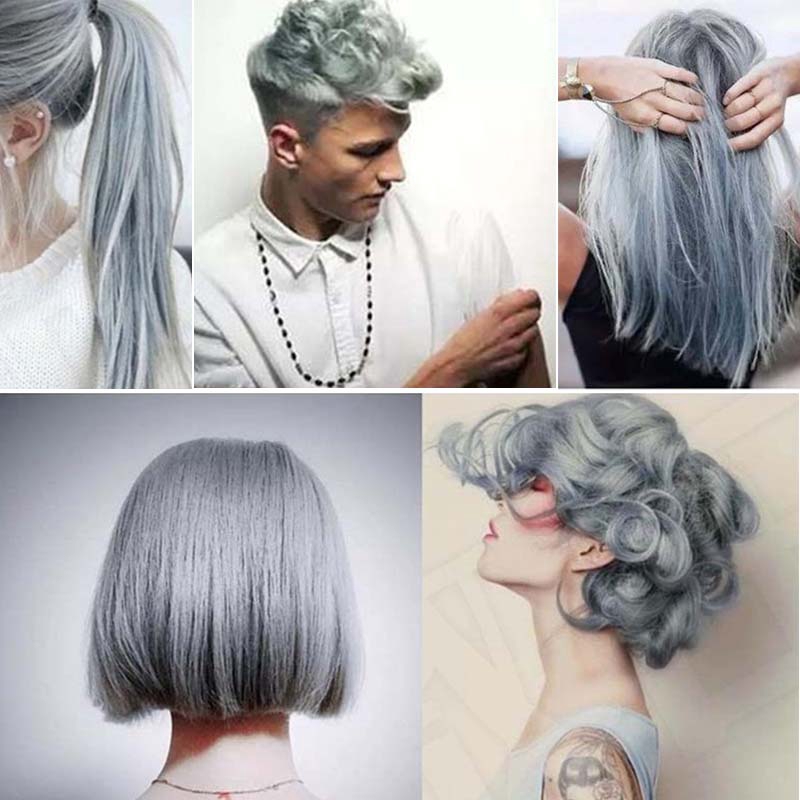 Unisex Light Grey Silver 100ml Hair Color Wax Mud Gream Dye Styling DIY Coloring | Shopee Philippines