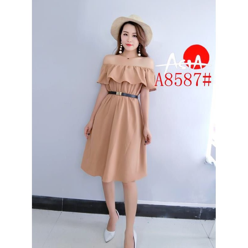 dress with belt on shoulder