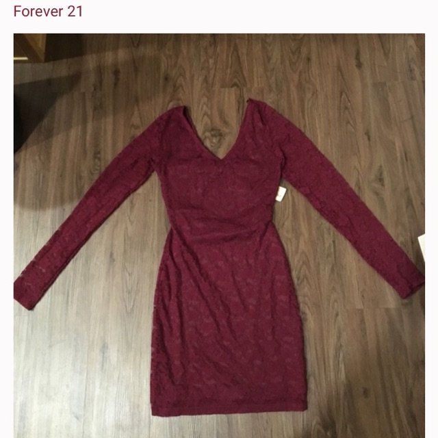 burgundy dress forever 21