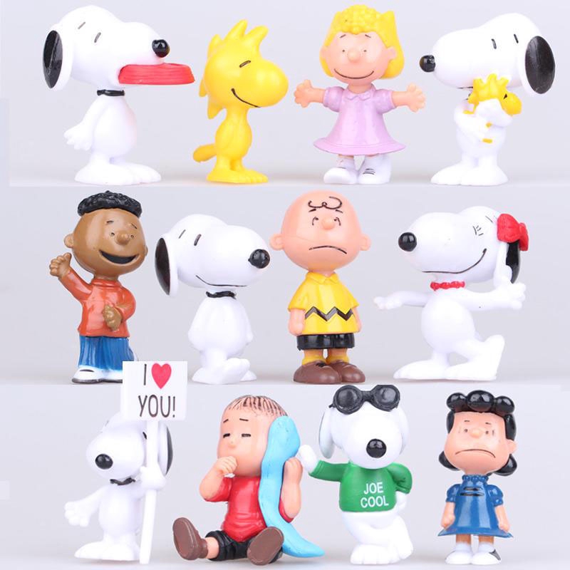 12pcs New Peanuts Snoopy Charlie Brown Lucy Franklin Figure Figurine Toy Gift 12pcs New Peanuts Snoopy Charlie Brown Lucy Franklin Figure Figurine Toy Gift