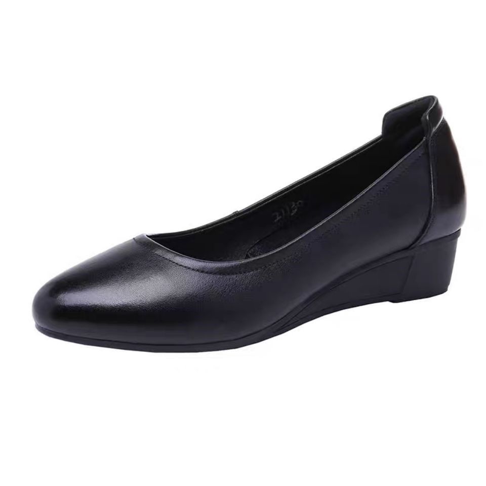 black wedge work shoes