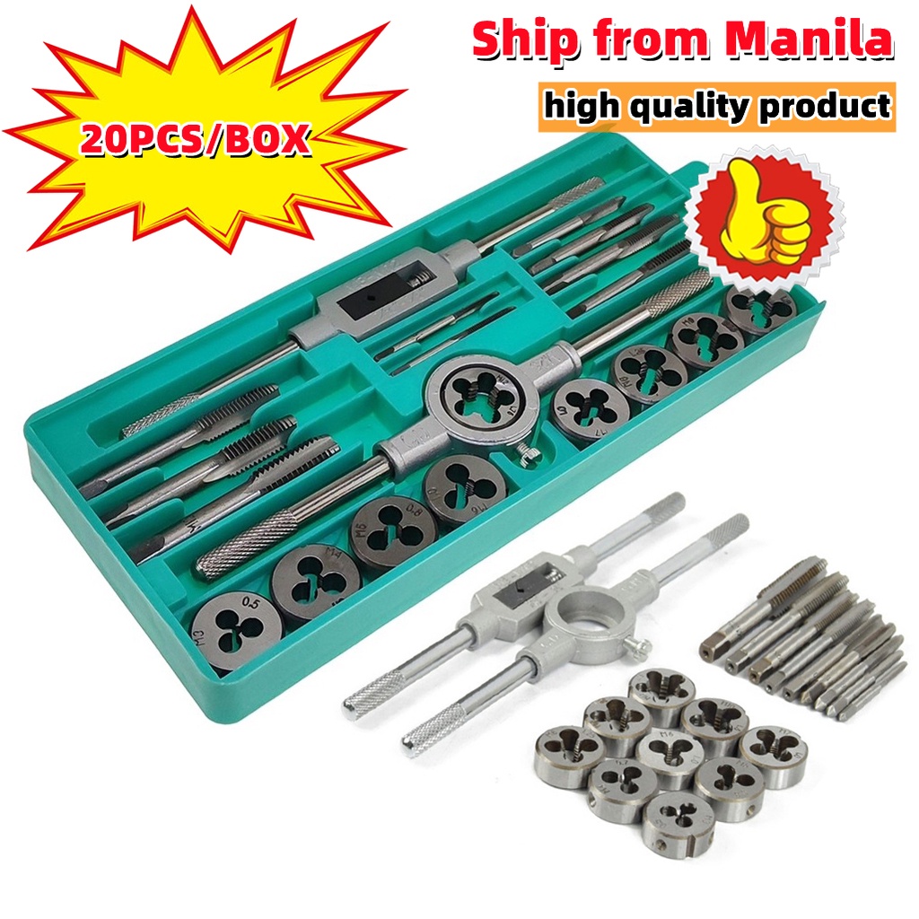 20PCS Hss Drill Bit Tap And Die Hand Top Tap Tool Set Threading ...