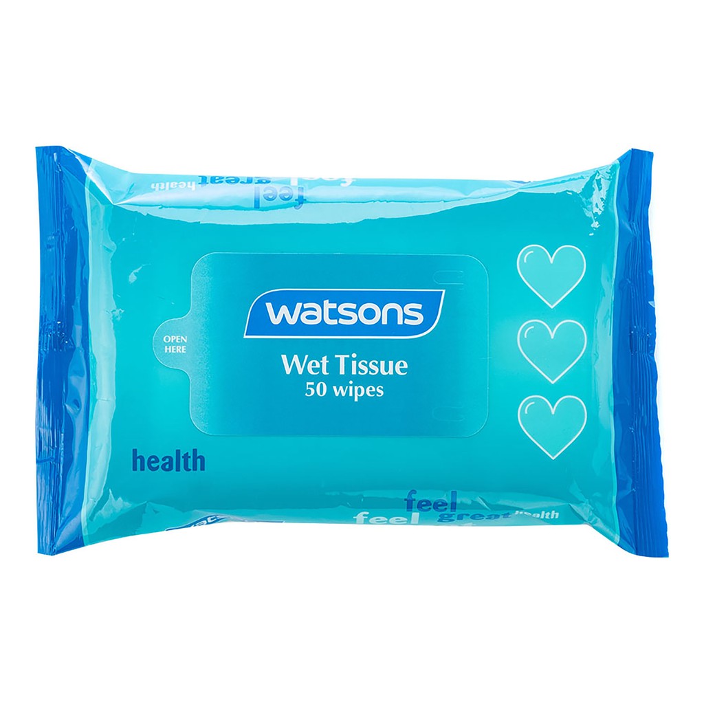 Watsons Blue Wet Tissue 50 Sheets Shopee Philippines