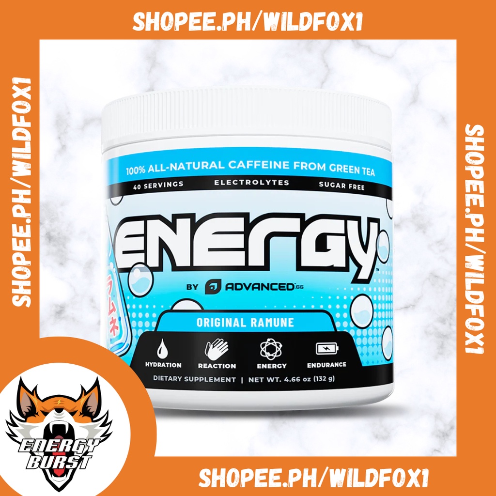 Advanced Original Ramune Jar 40 Servings Sugar Free Advance.gg Powdered Energy Drink