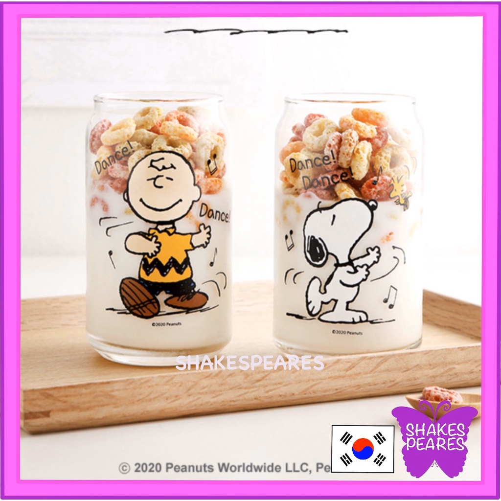 Peanuts Snoppy Dance Dance Happy Snoopy Charlie Glass Cup 2p Set Birthday Gift Present Housewarming Party Gift Preset Set Shopee Philippines