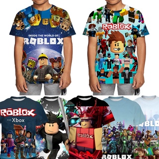 Roblox Game Boys T-shirt Kids 3D T-shirt Clothes Cartoon Unisex Boys Girls Short Sleeve Round Neck Summer Shirt