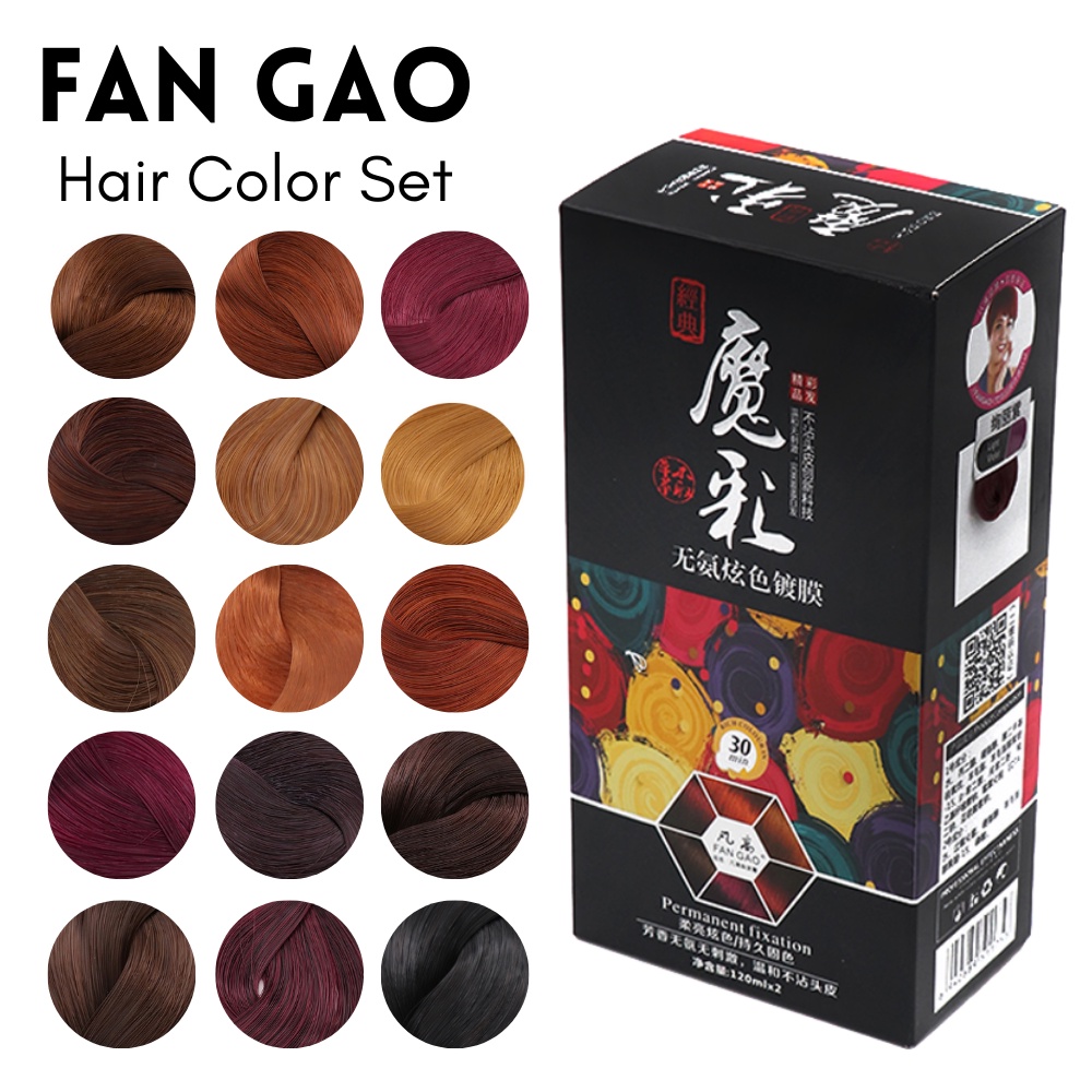 Berfly | Buy 1 Take 1 Fan Gao Hair Color Dye Fashion Permanent Cream  120ml+100ml Hair Coloring Set | Shopee Philippines