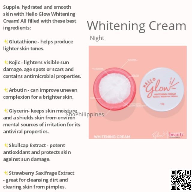 hello glow whitening cream