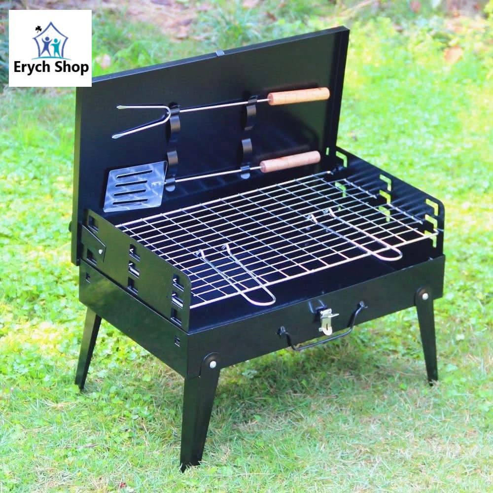 Portable stainless steel barbecue grill Pits ( black ) Shopee Philippines