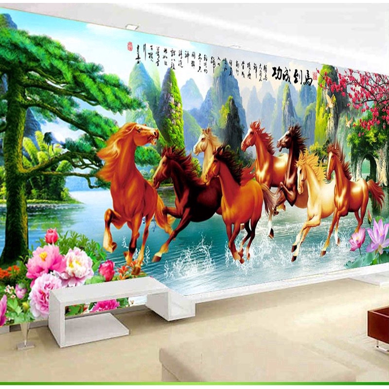 Round Diamond animals Full Eight horses 5D Diamond painting | Shopee