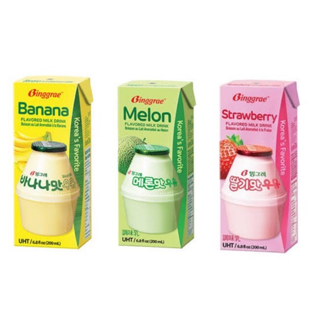 Binggrae Korean Flavored Milk(Banana/Strawberry/Melon) Shopee Philippines
