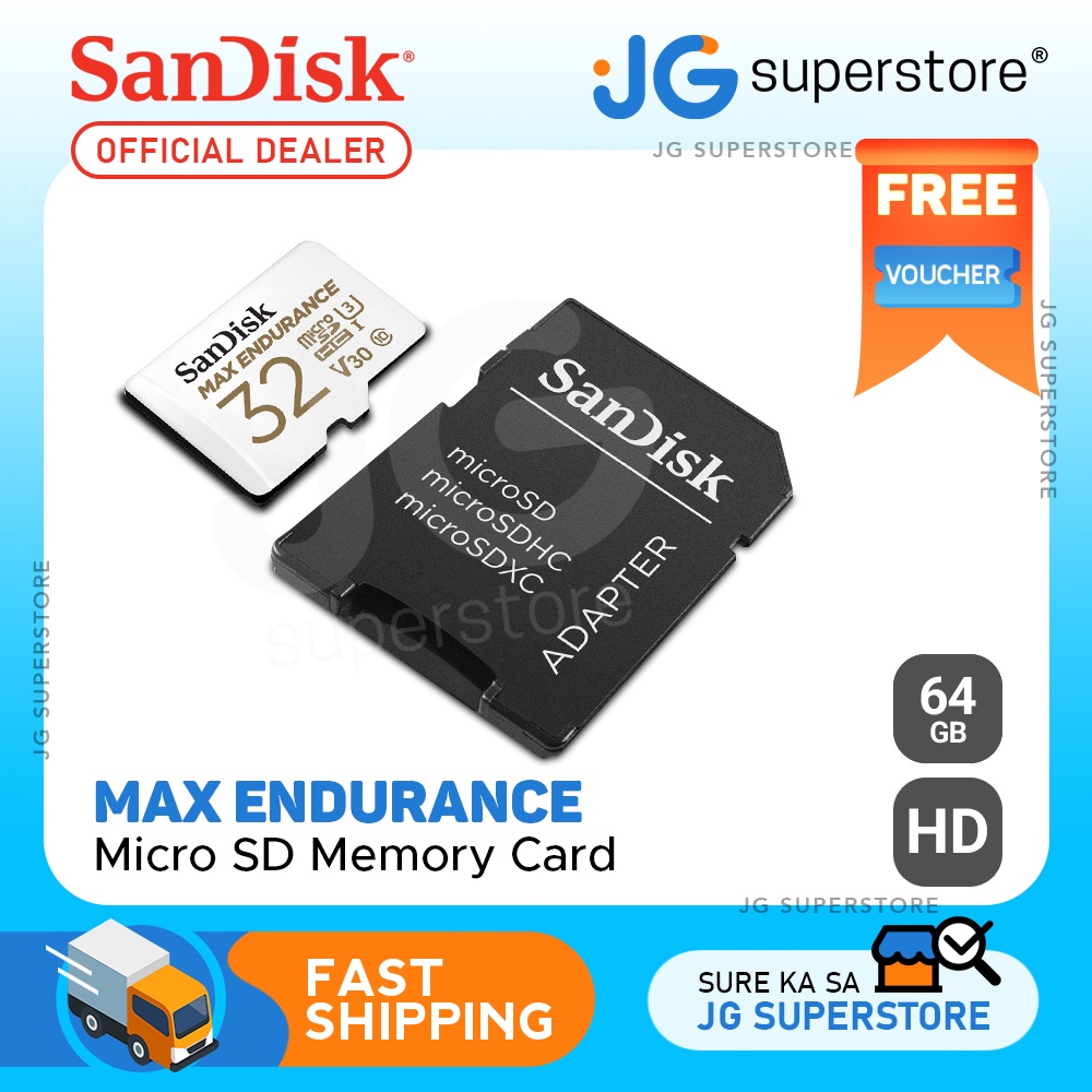 SanDisk MAX ENDURANCE microSD Card with Adapter (64GB, 128GB, 256GB