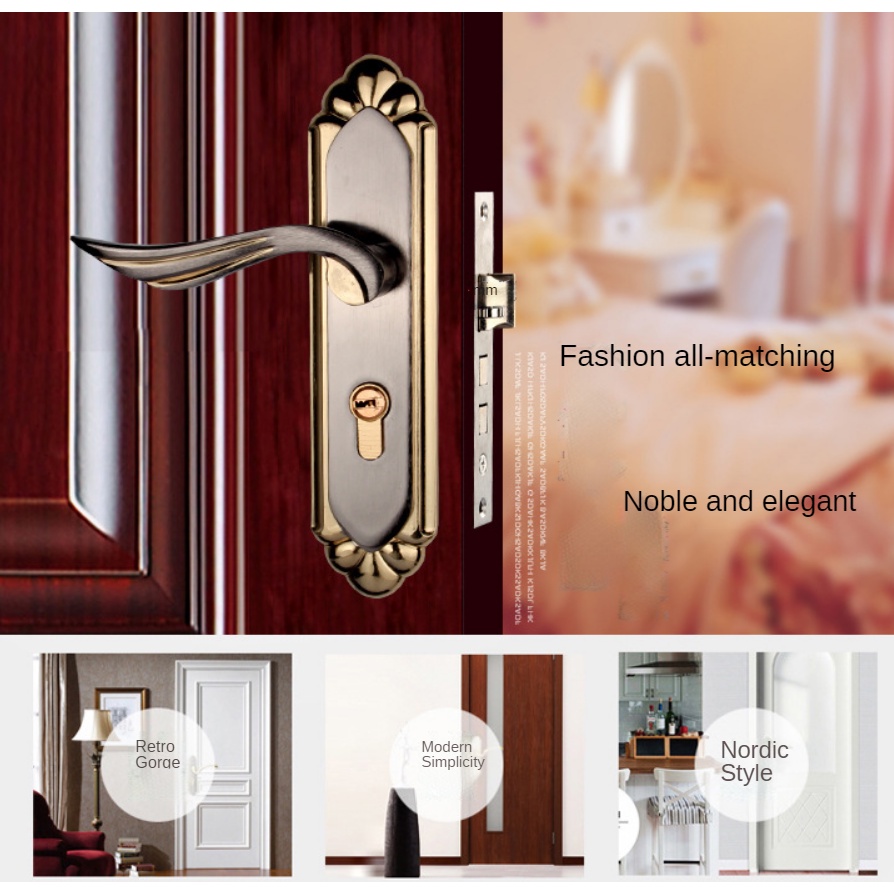 (COD)304 stainless steel door lock set silent door handle antitheft