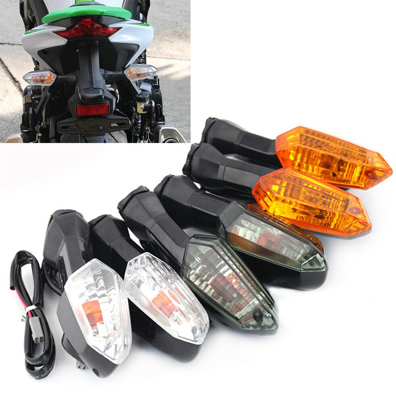 Pair Of LED Turn Signal Lights For Kawasaki ZRX1200R Z1000R Z250 Z300 ER6N