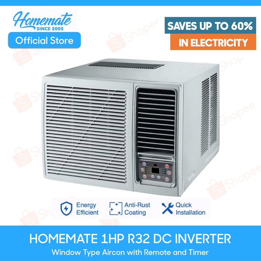 HOMEMATE 1HP INVERTER R32 Window Type Air Conditioner with Dehumidifier