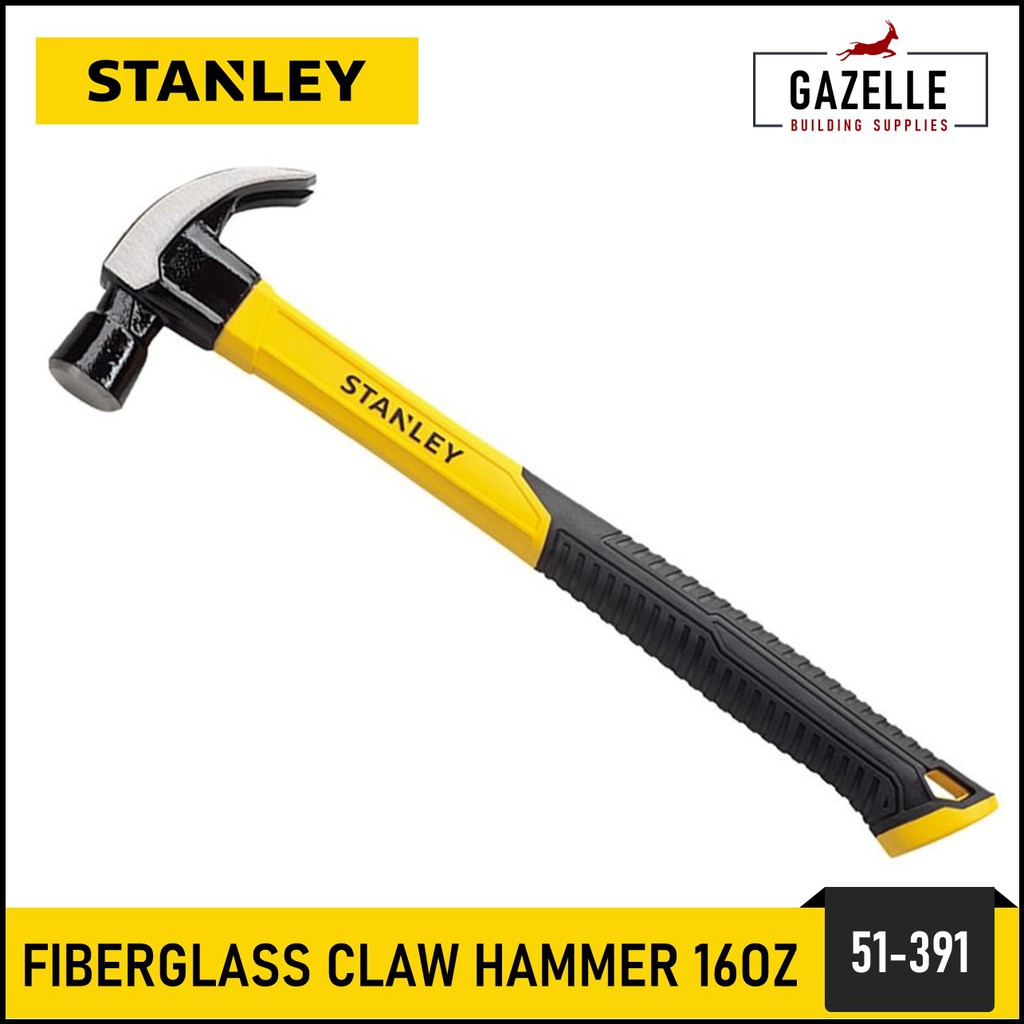 Stanley Claw Hammer Fiberglass Handle Heavy Duty 450g / 16oz 28mm 51