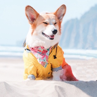 ❀☼Pets Dog Rain Coat Waterproof Yellow Dog Raincoat for French Bulldog Retro Puppy Clothes Pet Outfi