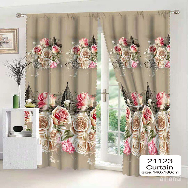 Pink elegance 1PC New Curtina 110x210cm Design Curtain For Window Door Room Home Decoration(No Ring)
