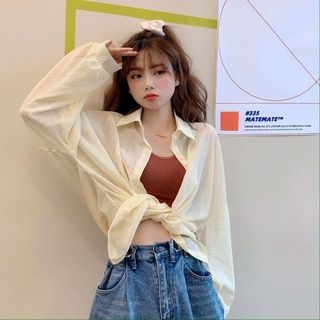 BEST SELLER & COD | Korean Version 2022 Summer New Style Loose Thin Long-Sleeved Shirt Women's One-Neck Outer Wear All-Match Western Sunscreen Jacket #2