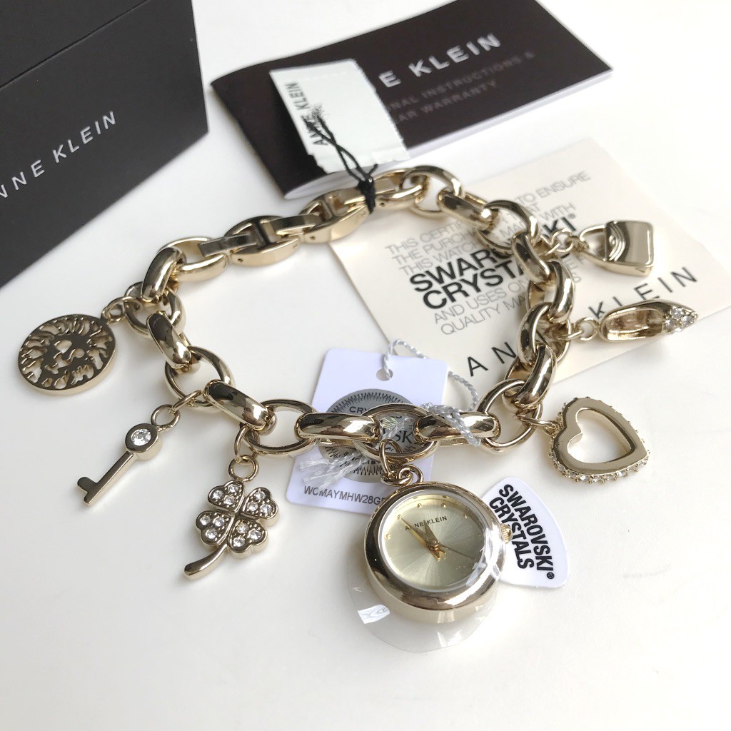 Original Anne Klein 7604chrm Swarovski Gold Charm Watch Shopee Philippines