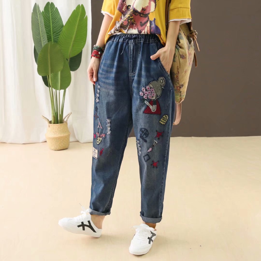 denim ankle pants