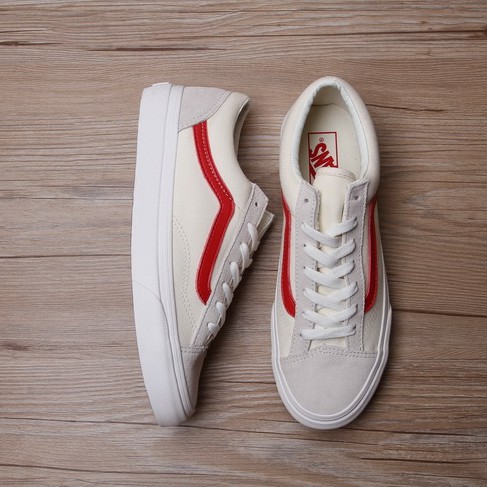 VANS STYLE 36 OS low cut white red-ST white red low-cut sneakers 