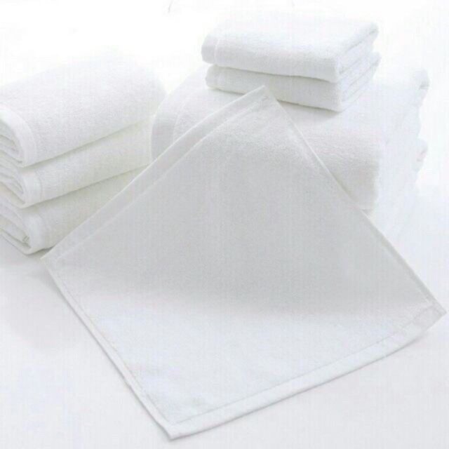 12pcs Plain White Cotton Square Face Towel | Shopee Philippines