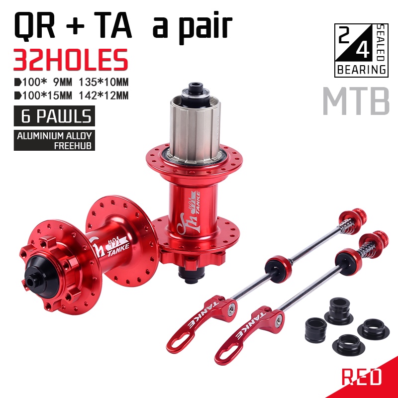 TANKE Bike 32 36 Holes Hub 6 Pawls Mtb Sealed Bearing Freehub Front And  Rear 135mm Quick Release 142mm Thru Axle Slick Bicycle Accessories Suitable  For 7-2S Speed Cassette Flywheel | Shopee Philippines