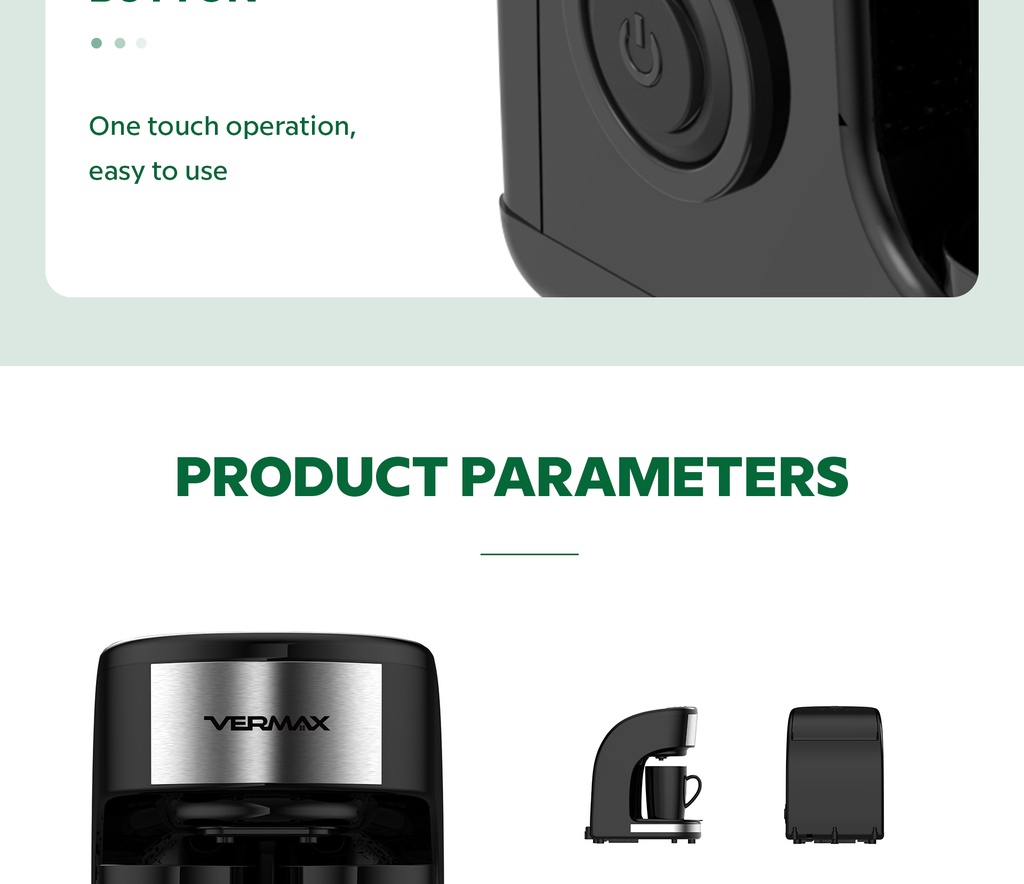 Vermax Coffee Maker 2 cup drip coffee maker Coffee machine Espresso