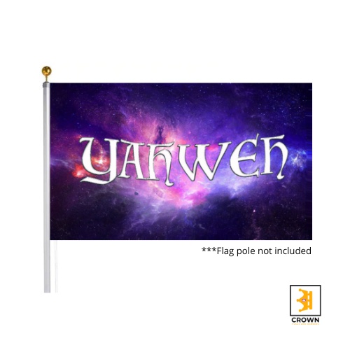 Worship Flags and Banners Crown YAHWEH Christian Flags for Church Dancers Polyester Fabric