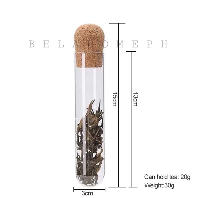 BELAHOMEPH Tea Infuser Tube with cork borosilicate glass Shopee