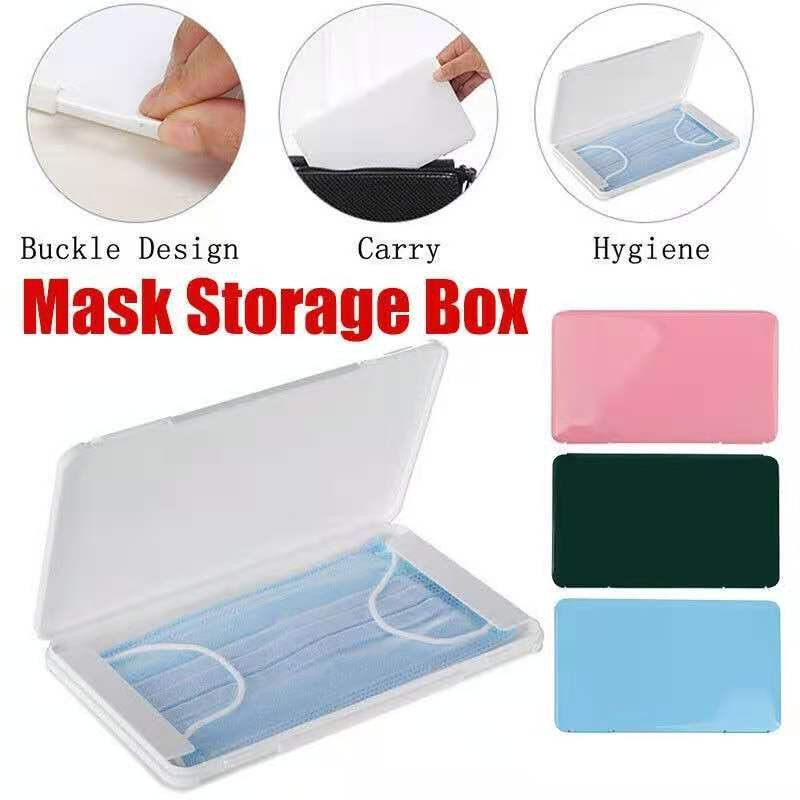 Disposable Face covering Container Dustproof Storage Clip Kalolary 2 Pack Portable Mask Storage Box Plastic Storage Case Organizer Reusable Keeper Folder Pink and Blue