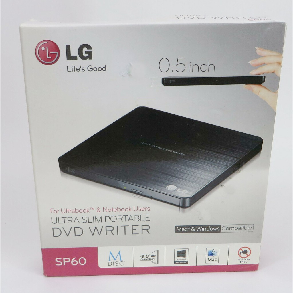 Bnew In Box Lg Ultra Slim Portable Dvd Writer Sp60 Mac Windows Compatible Shopee Philippines