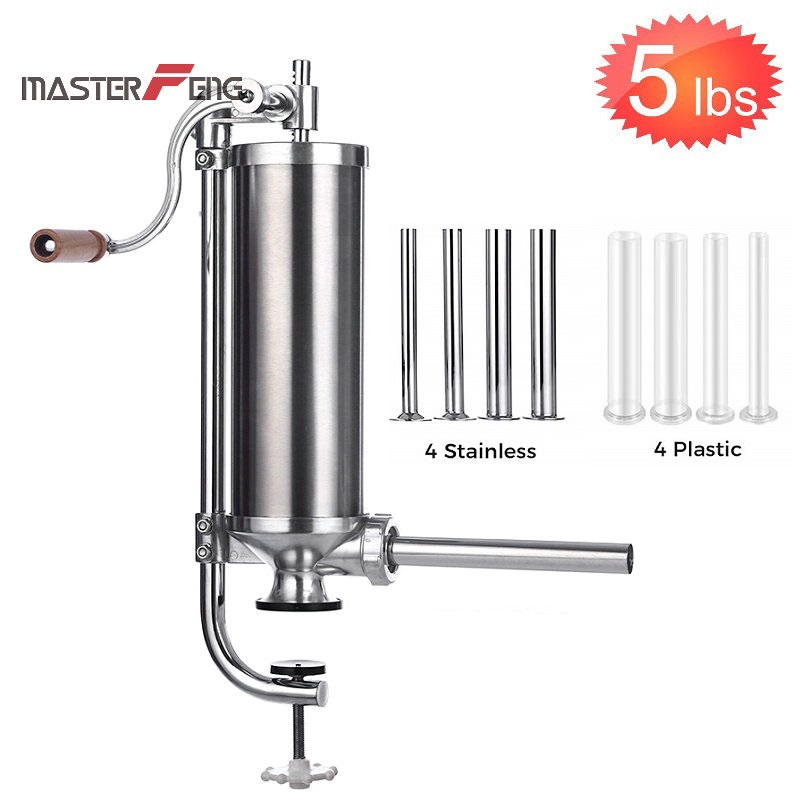 5 lbs / 2.5kg Manual Sausage Fill Meat Stuffer Stainless Steel Sausage
