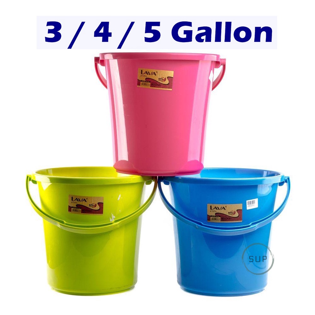 Lava Plastic Pail With Handle   Tong Air Baldi   Housekeeping   Basin 